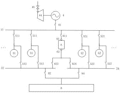 Electric energy conversion and switching system for multiple buses