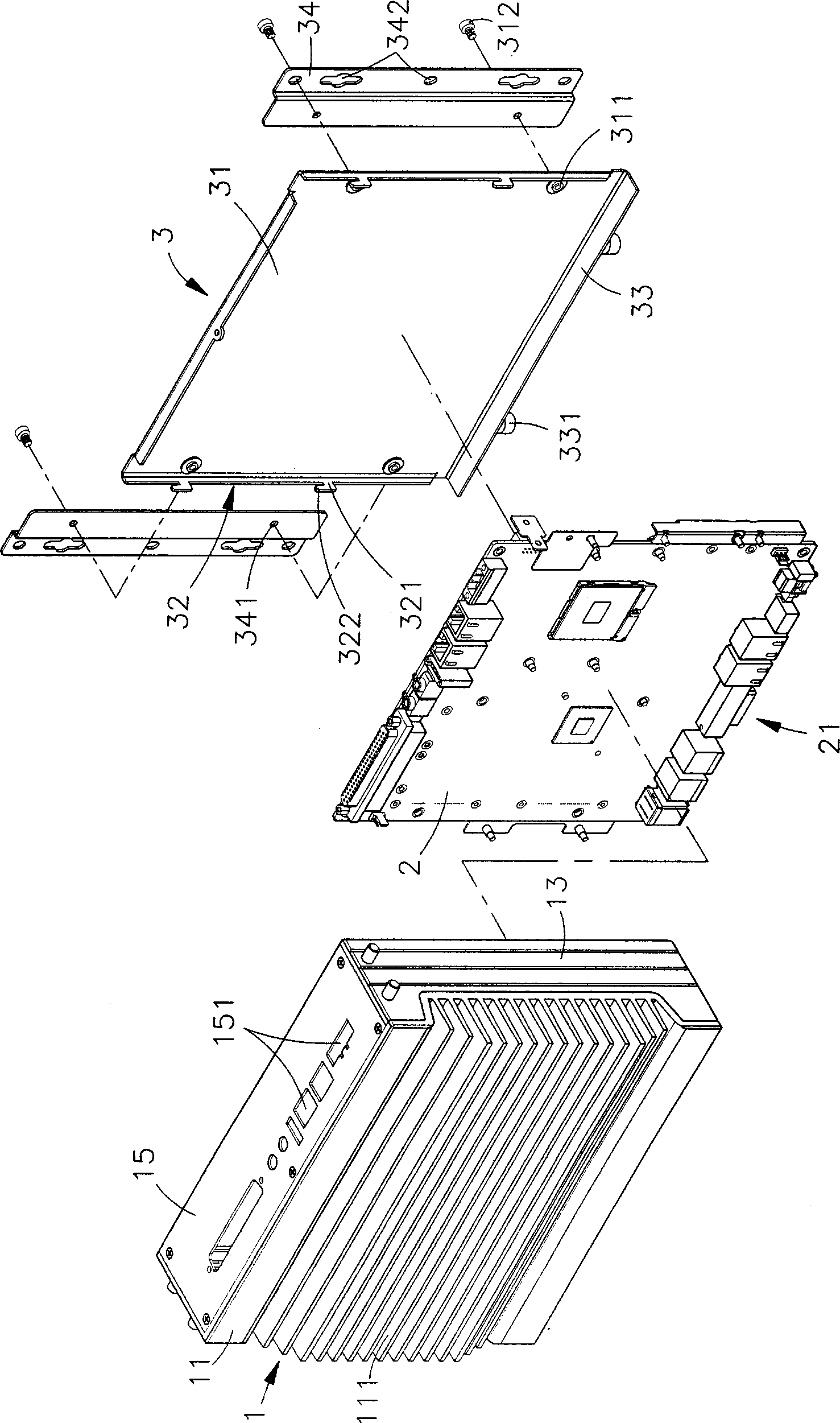 Back plate wall built-up structure of electronic system