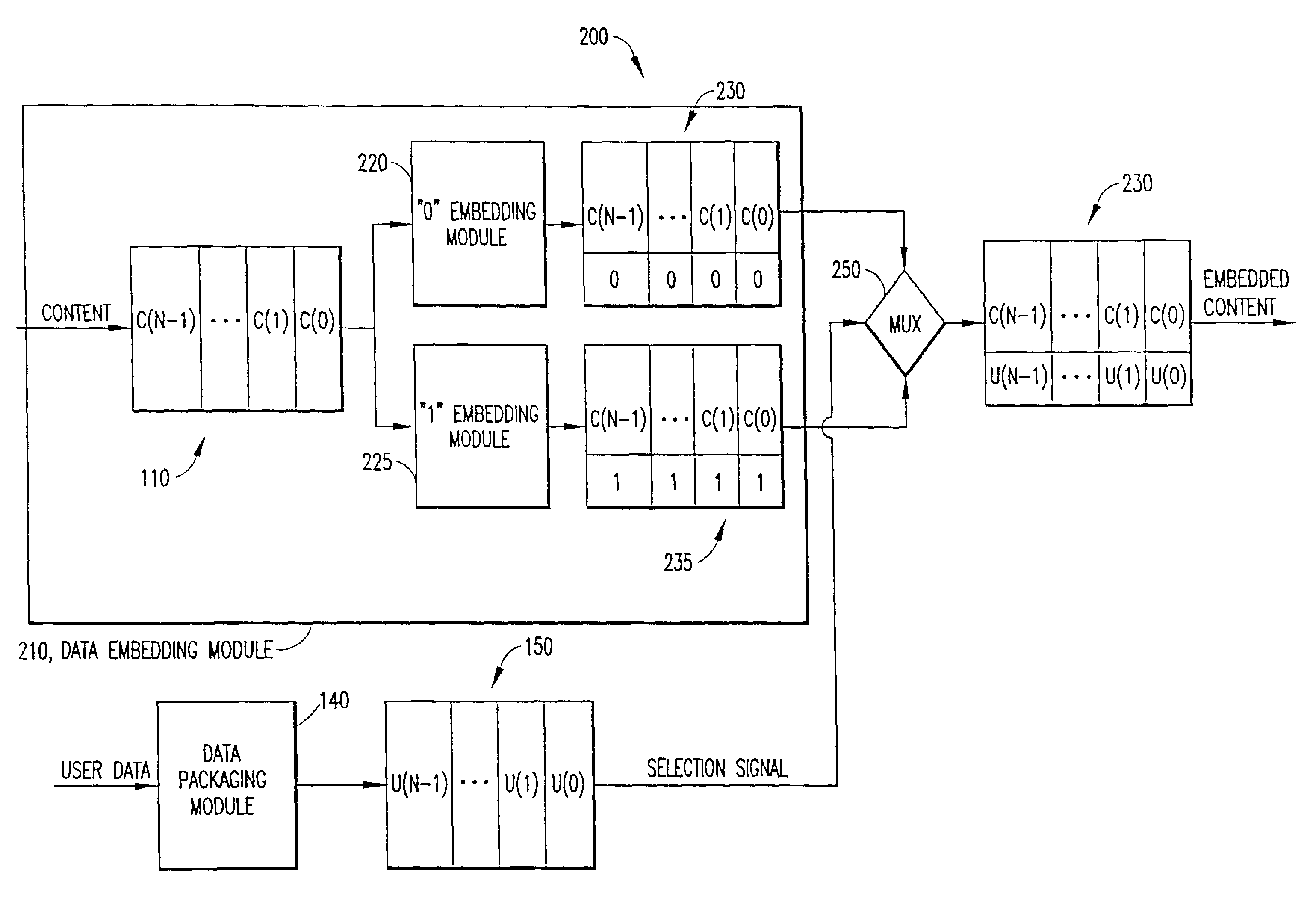 Pre-processed information embedding system