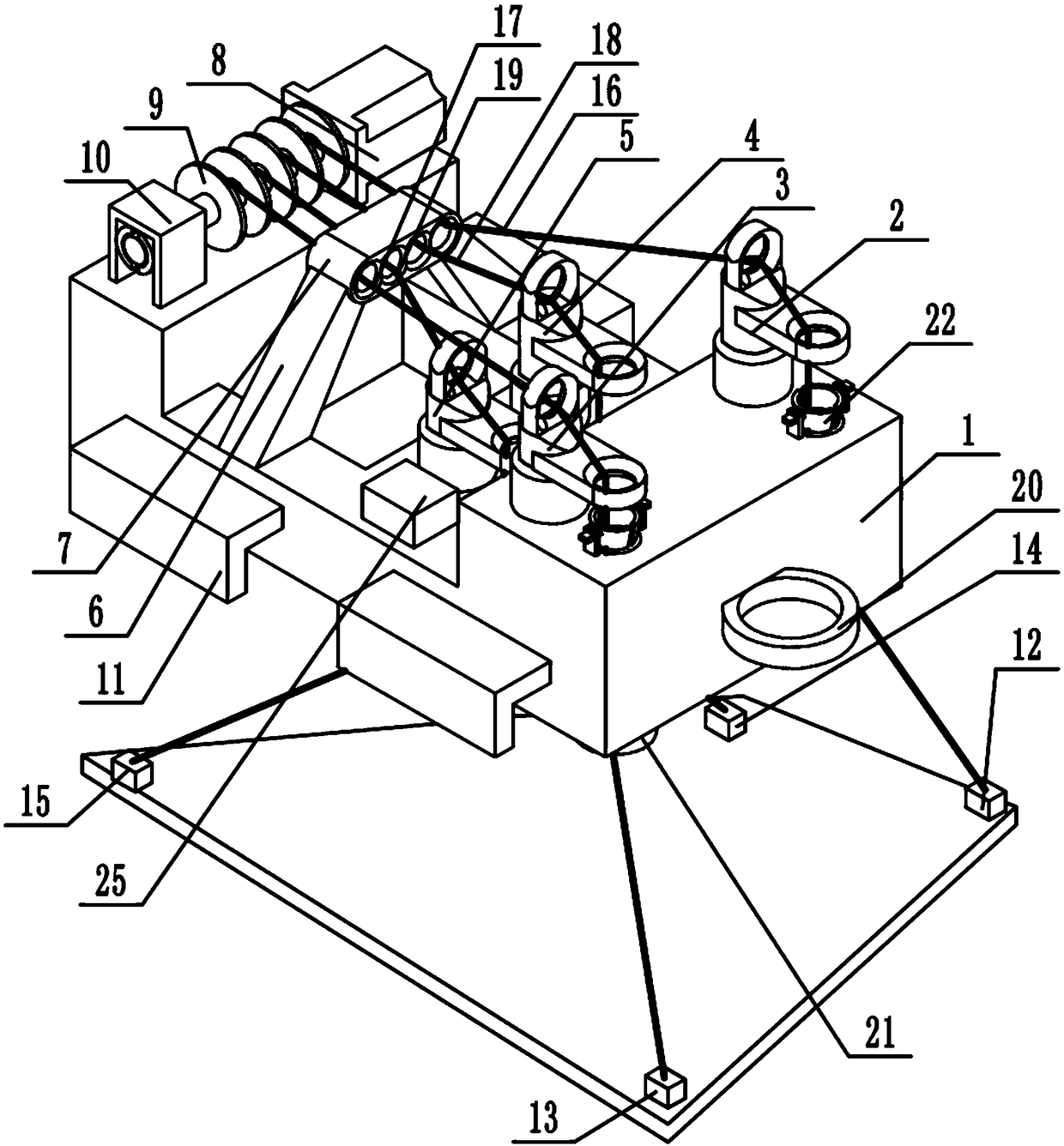 Amplitude changing device special for quadrilateral steel plate