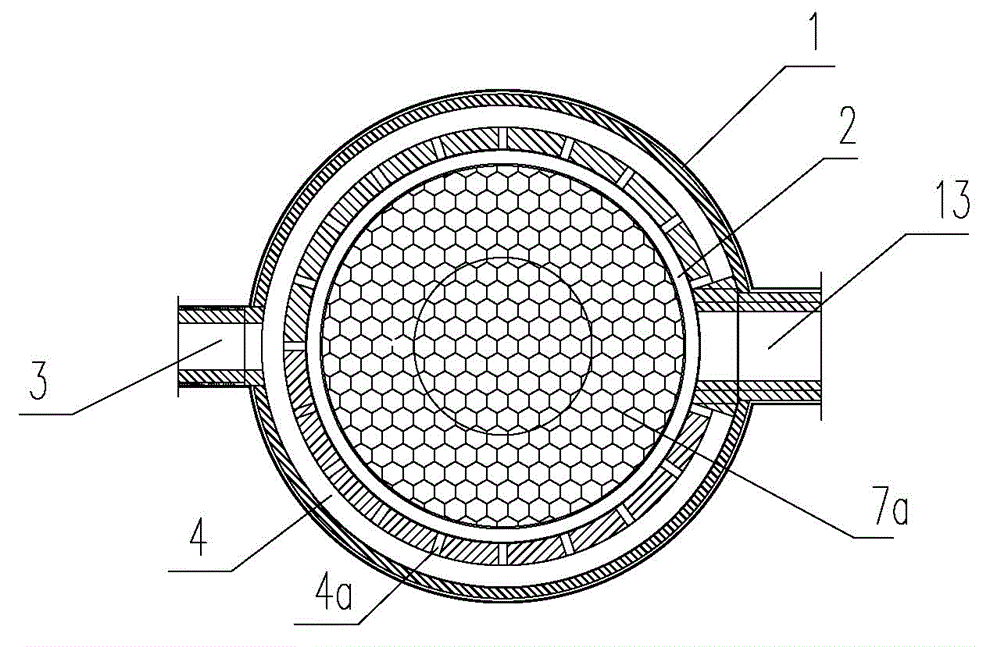 Hot blast heater realizing preheated combustion of horizontal spraying heat accumulator of premixed air flow of gas and air