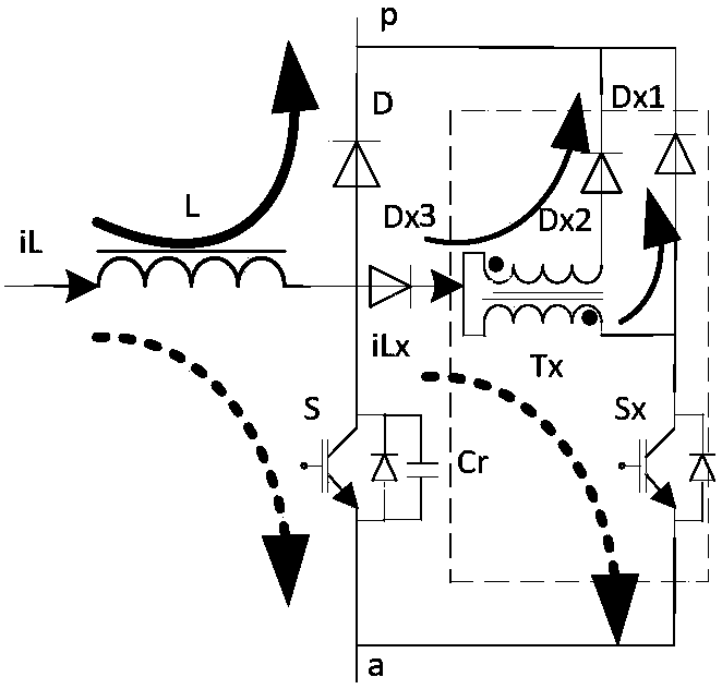 Soft switch auxiliary circuit and three-level and three-phase zero voltage conversion circuit