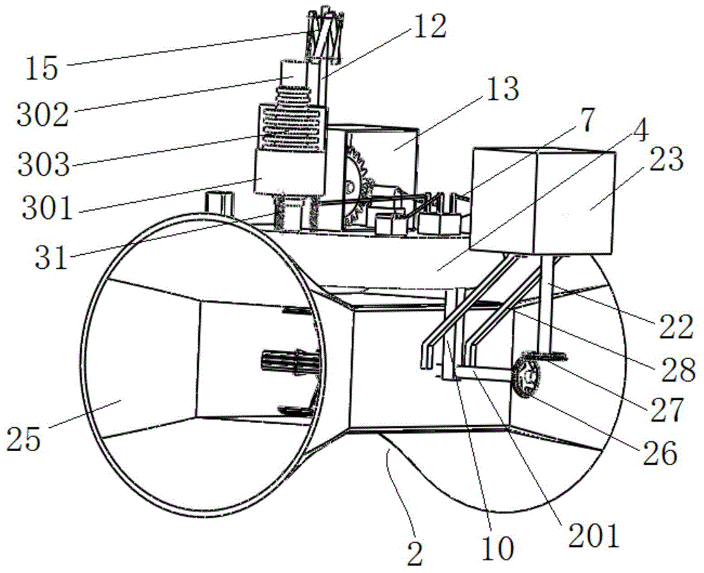 Wave energy, wind energy and tidal current energy combined power generating device