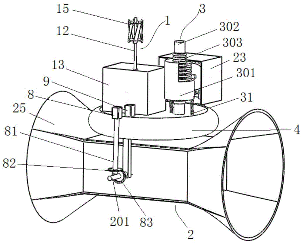 Wave energy, wind energy and tidal current energy combined power generating device