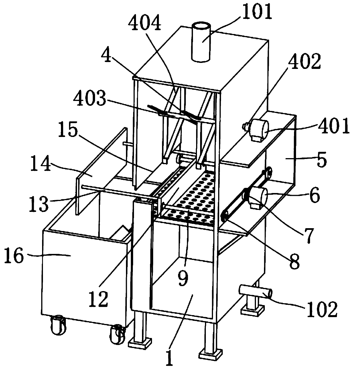 Prefiltering device for oil-containing waste liquid in ship production