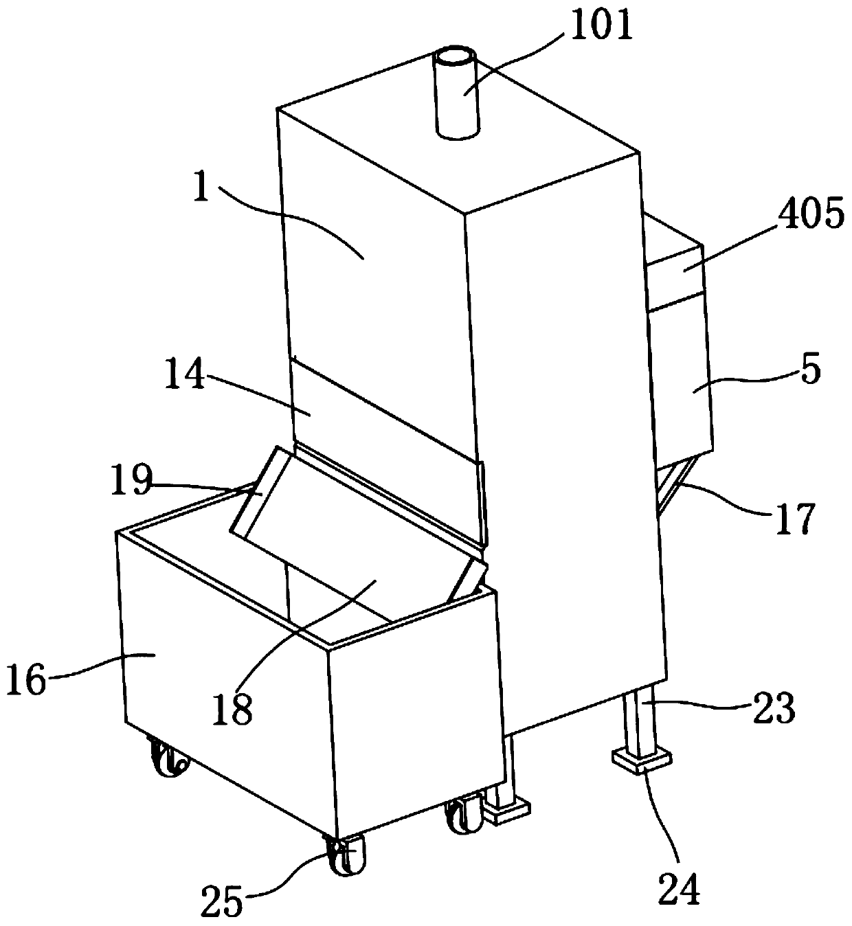 Prefiltering device for oil-containing waste liquid in ship production