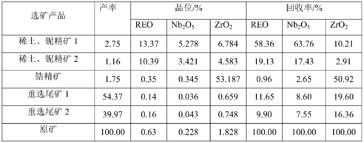 Complex multi-metal rare earth ore beneficiation separation and enrichment method