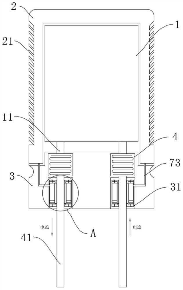 A self-dissipating capacitor for preventing welding heat damage