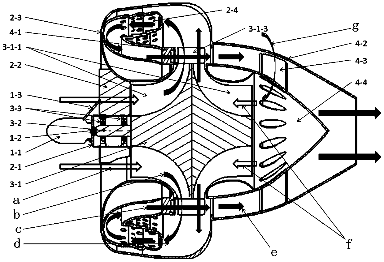 Micro-turbojet engine for novel double-face compound impeller