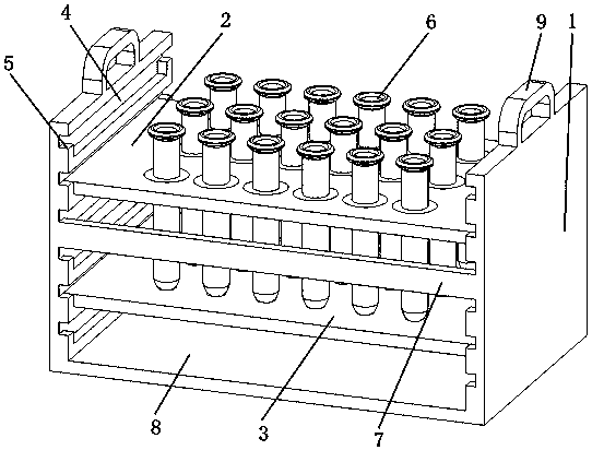 Test tube fixation frame