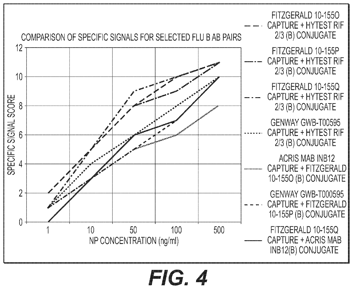 Antibody pairs for use in a rapid influenza b diagnostic test