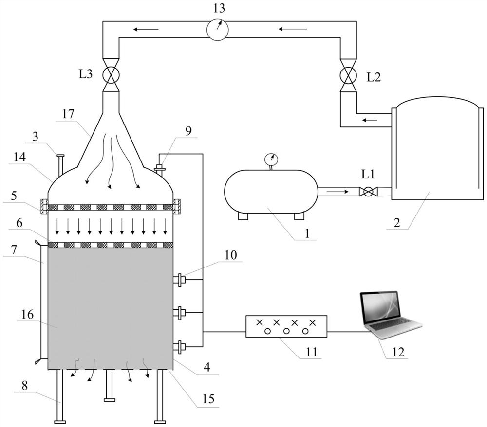 A device for gas impact coupling porous roof stamping