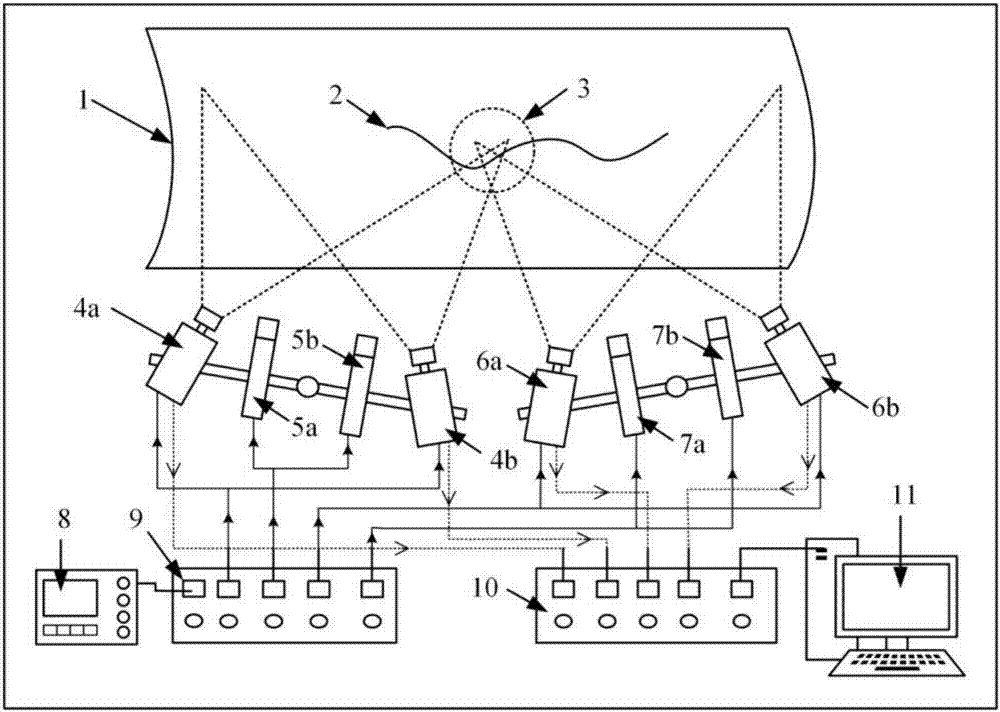 Large-scale structure three-dimensional dynamic online measurement device and method