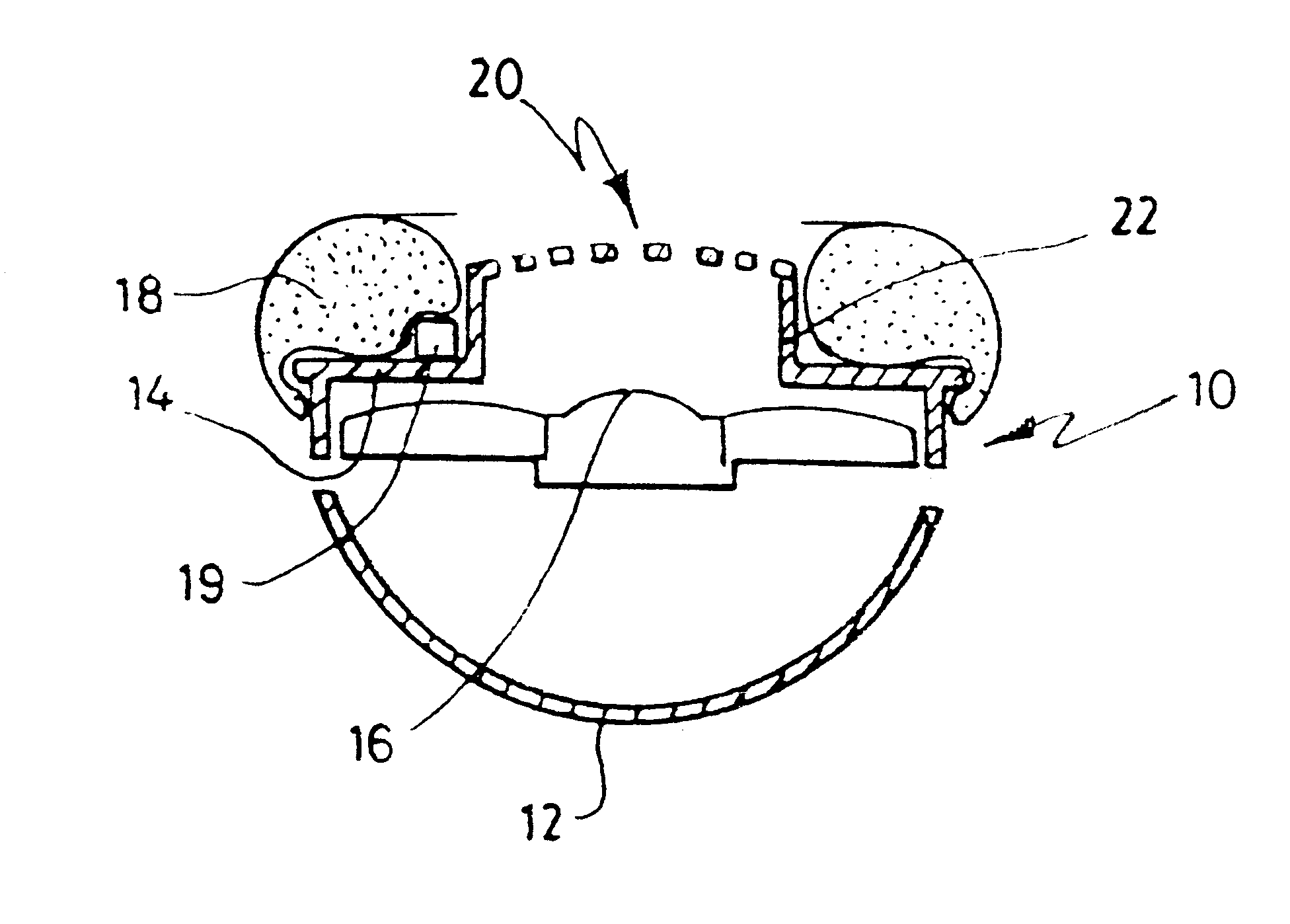 Headset with ear cushion and means for limiting the compression of the cushion
