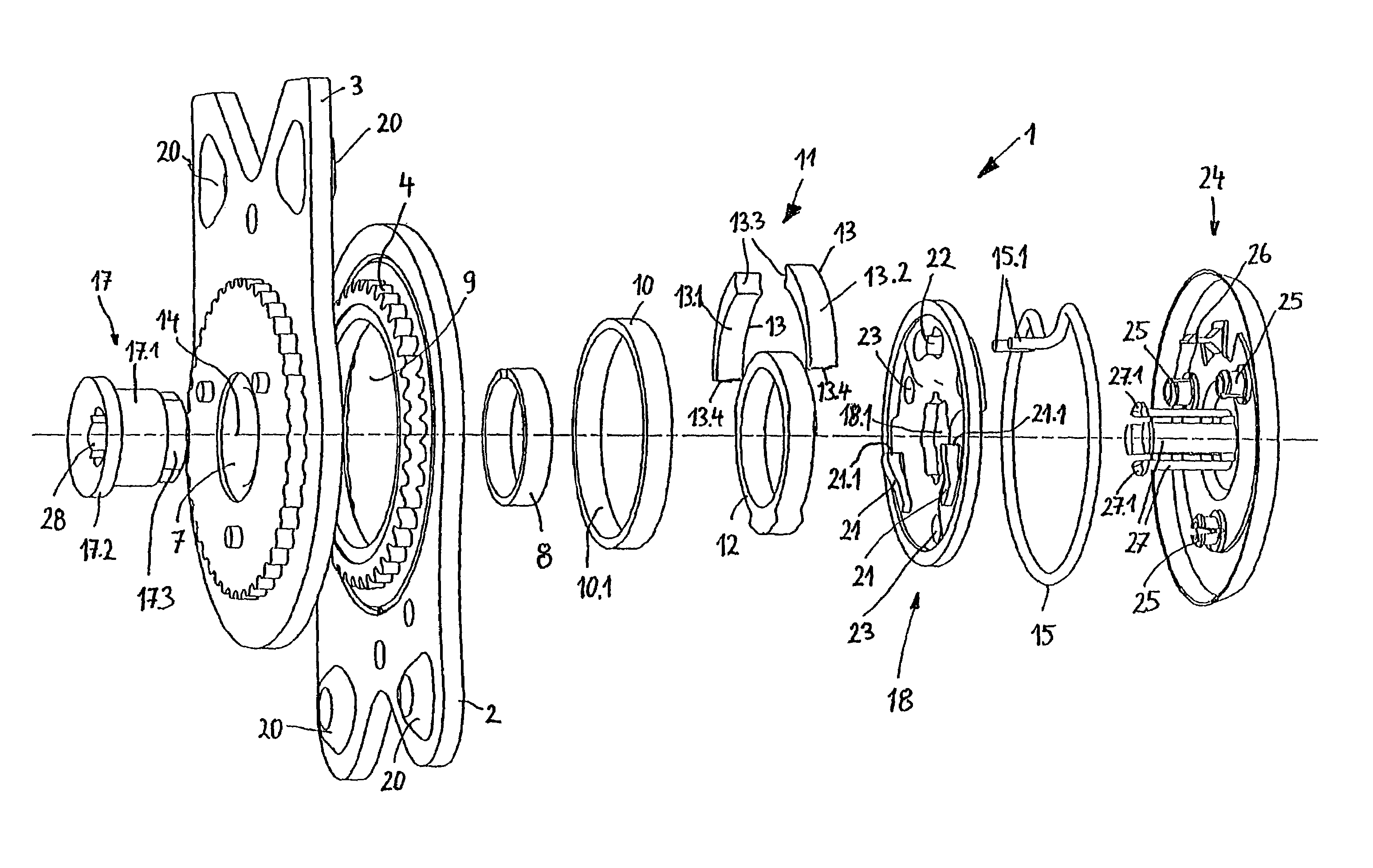 Device for adjustment of level of inclination of back part of motor vehicle seat