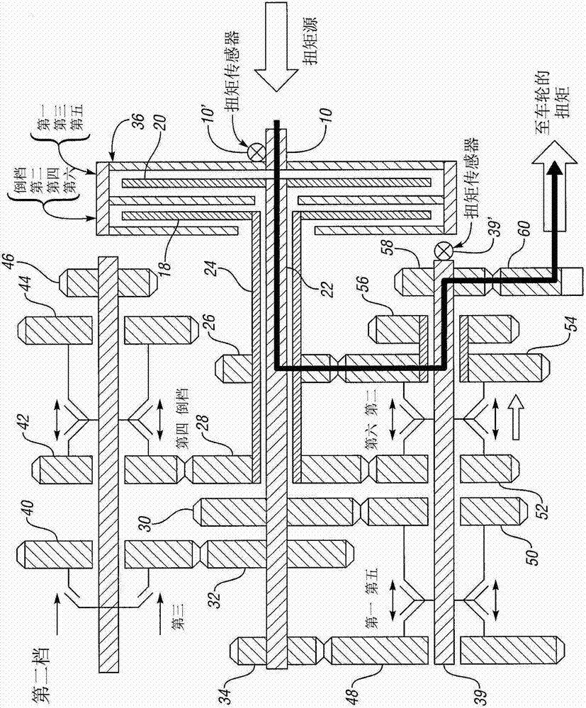 Clutch torque trajectory correction to provide torque hole filling during a ratio upshift