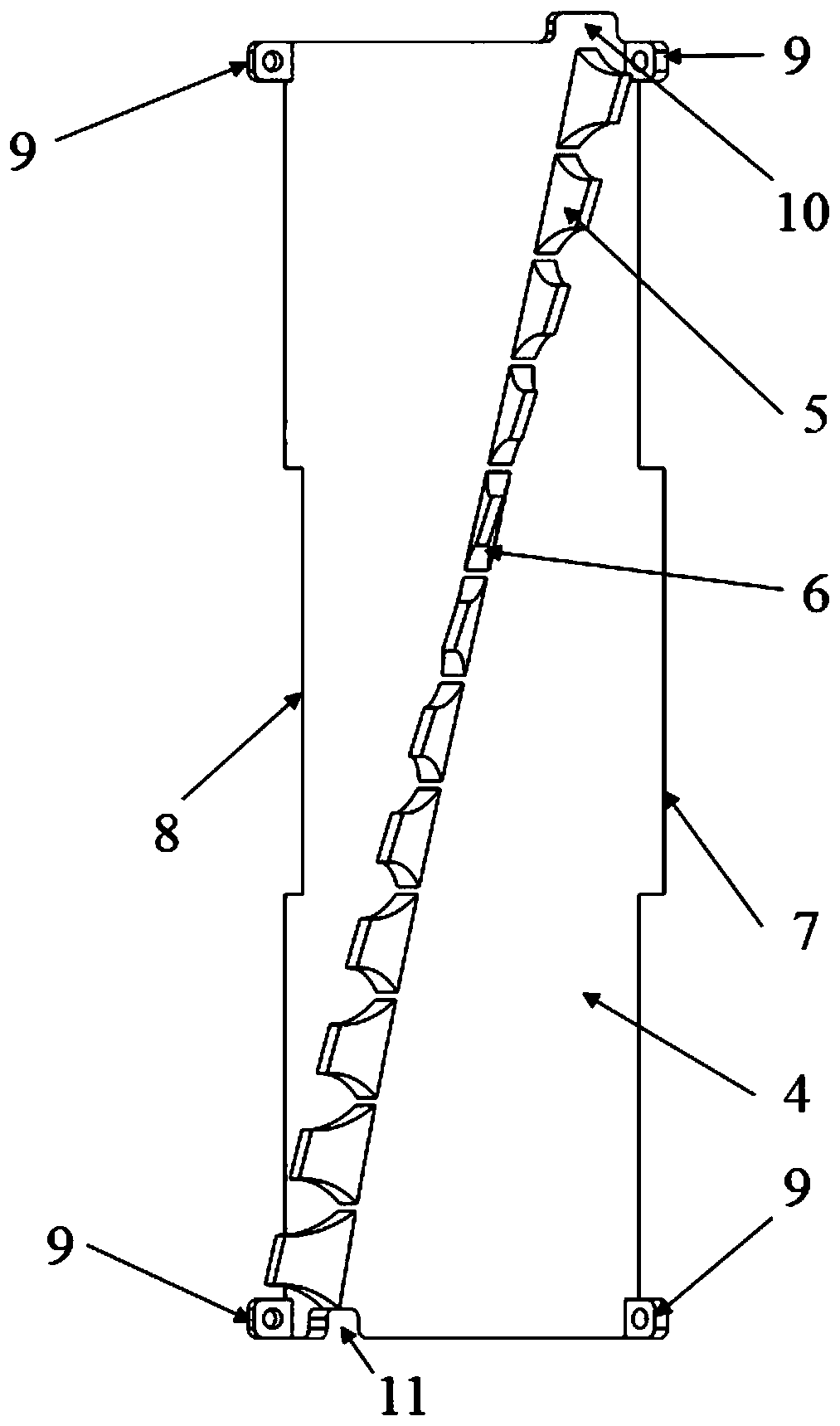 Spiral fluid disturbance and vibration suppression device for marine riser