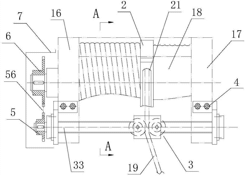 Rope guide with clamp type rope-pressing device and guide rod type thread guiding mechanism