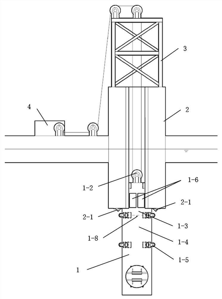 Off-ship mobile detection platform detection crossbar sliding lifting device and its use method