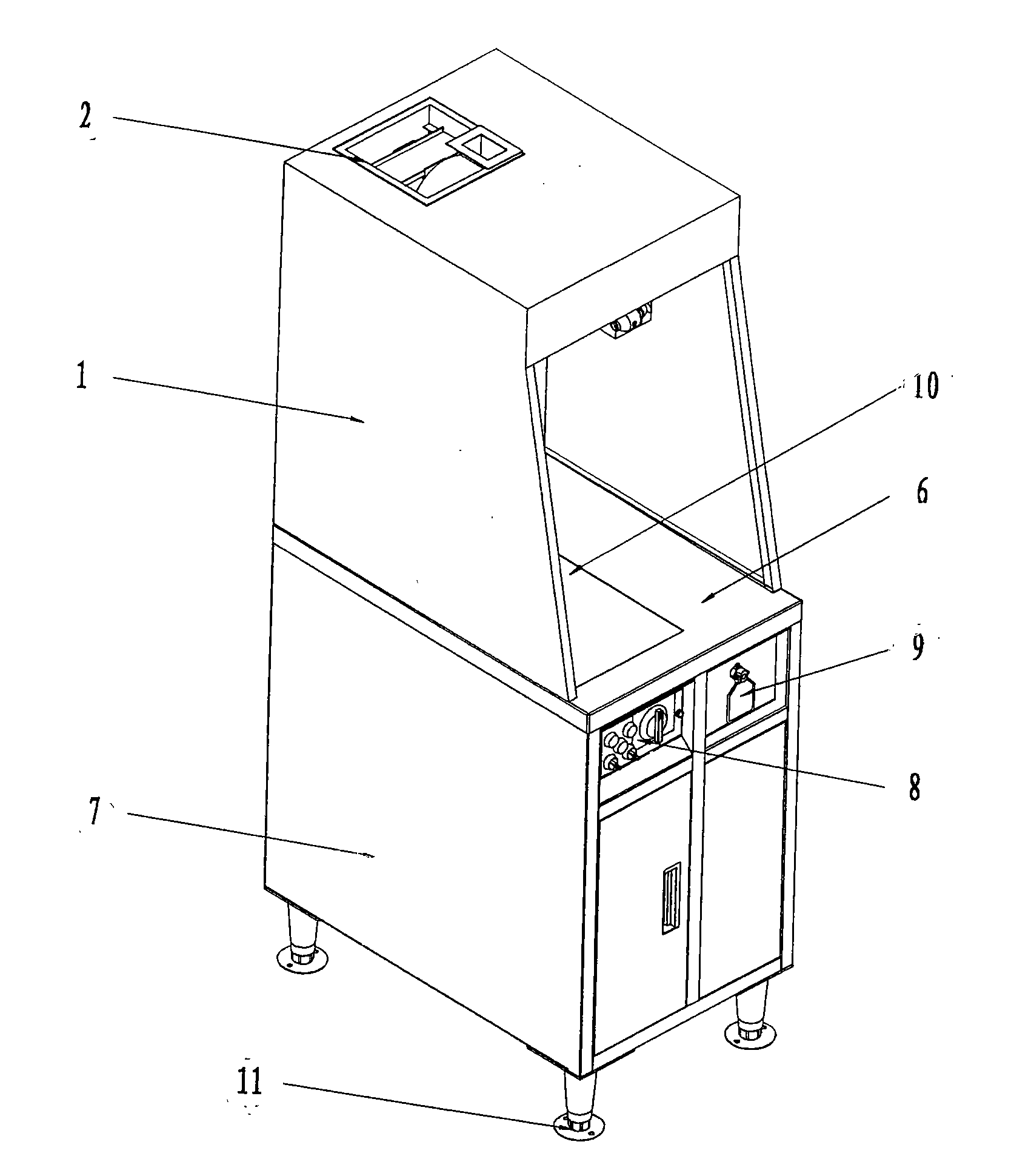 Ship electric frying oven with fire extinguisher plant