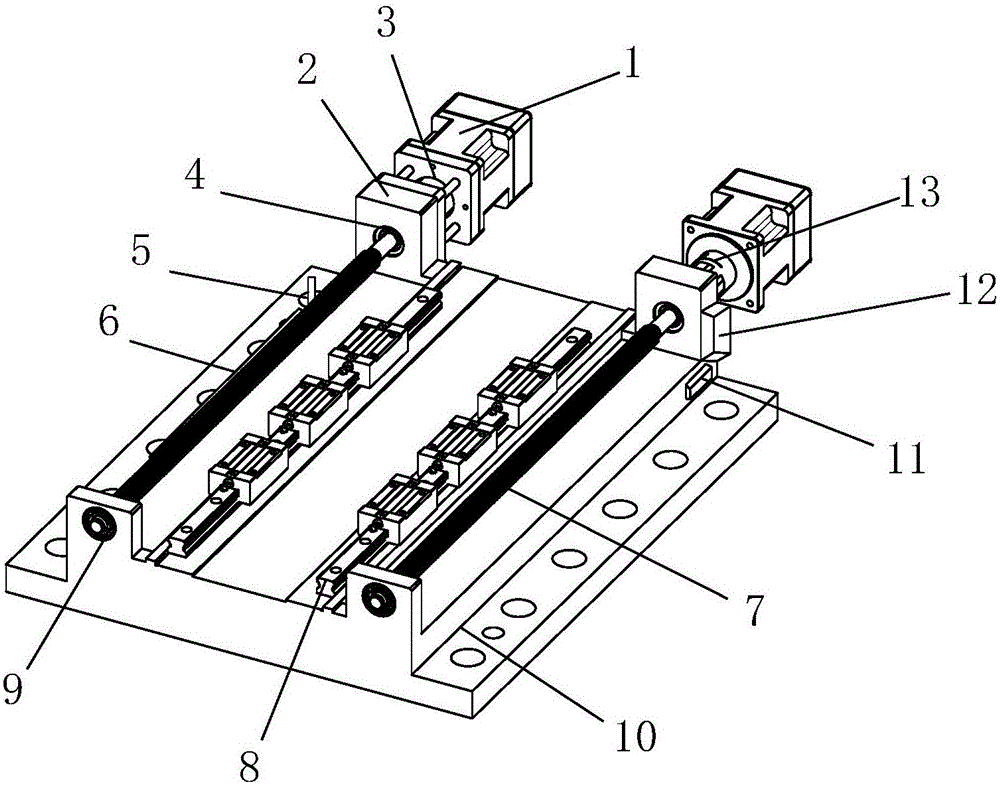 Precise linear two-dimensional double-drive workbench based on control of open numerical-control system