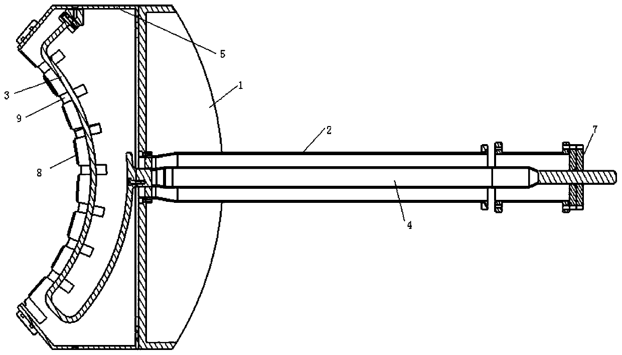 Multi-element array radio frequency wave heating antenna with low radio frequency sheath and high flexibility