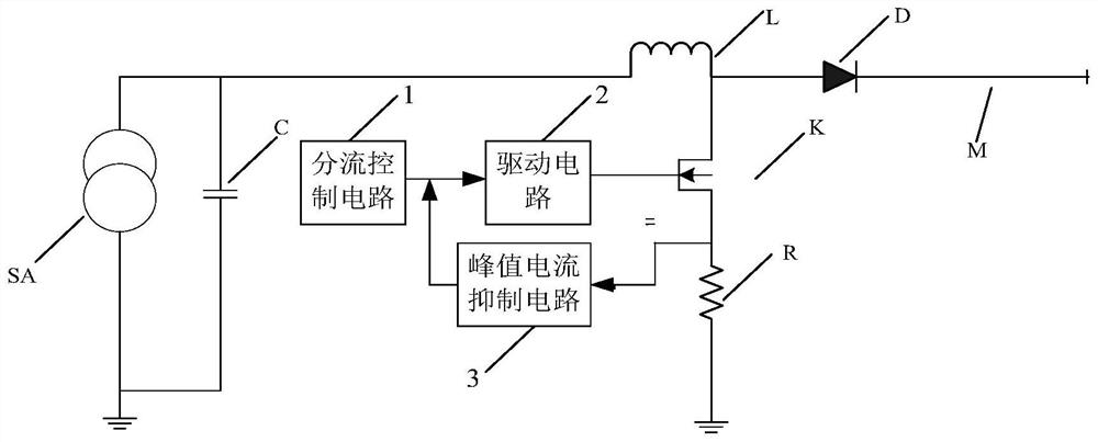 Spacecraft power supply junction capacitance suppression control system and control method thereof