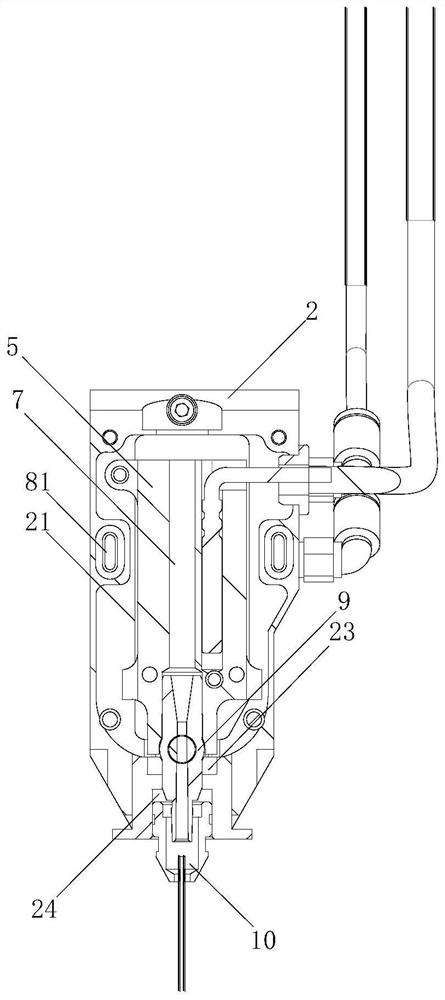 Glue cooling device without condensate water