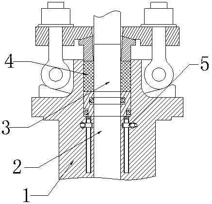 Middle shaft seal structure of stop valve