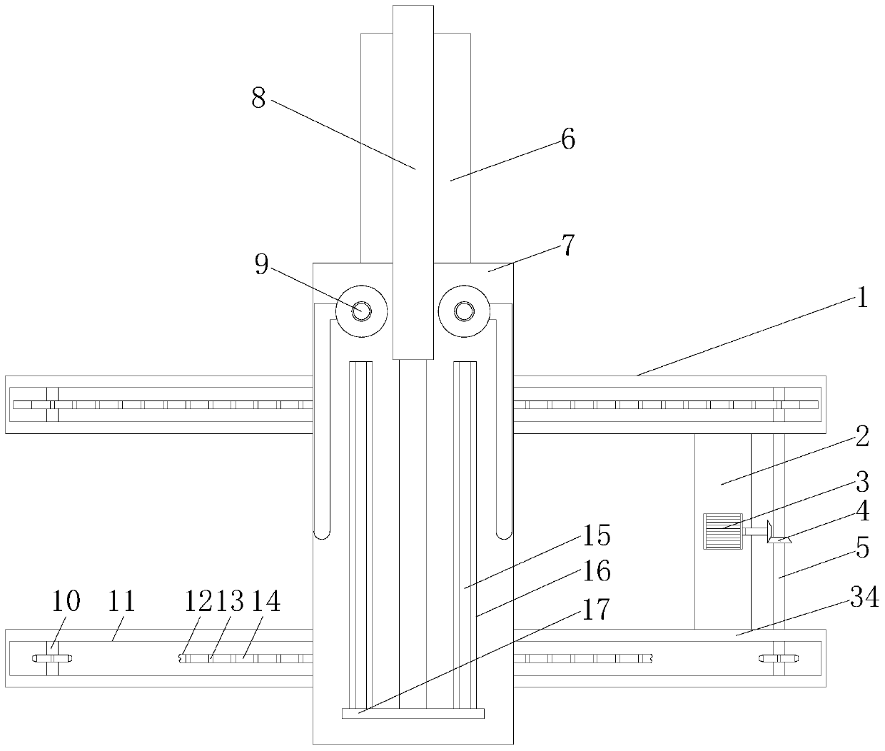 Induction type full-automatic quenching device for surface treatment of chain plate