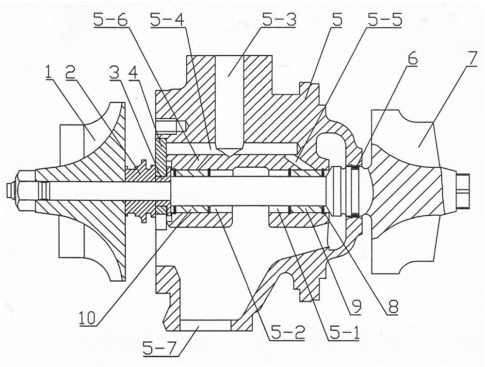 Full-floating bearing turbocharger rotor system