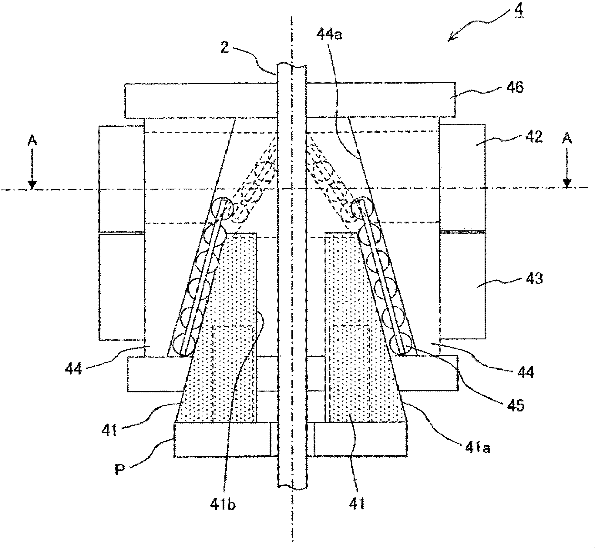 Emergency braking device of elevator