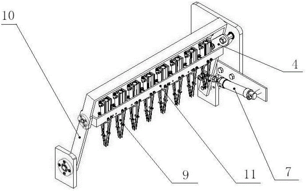 Pneumatic row-by-row seedling picking device of pot seedling transplanter