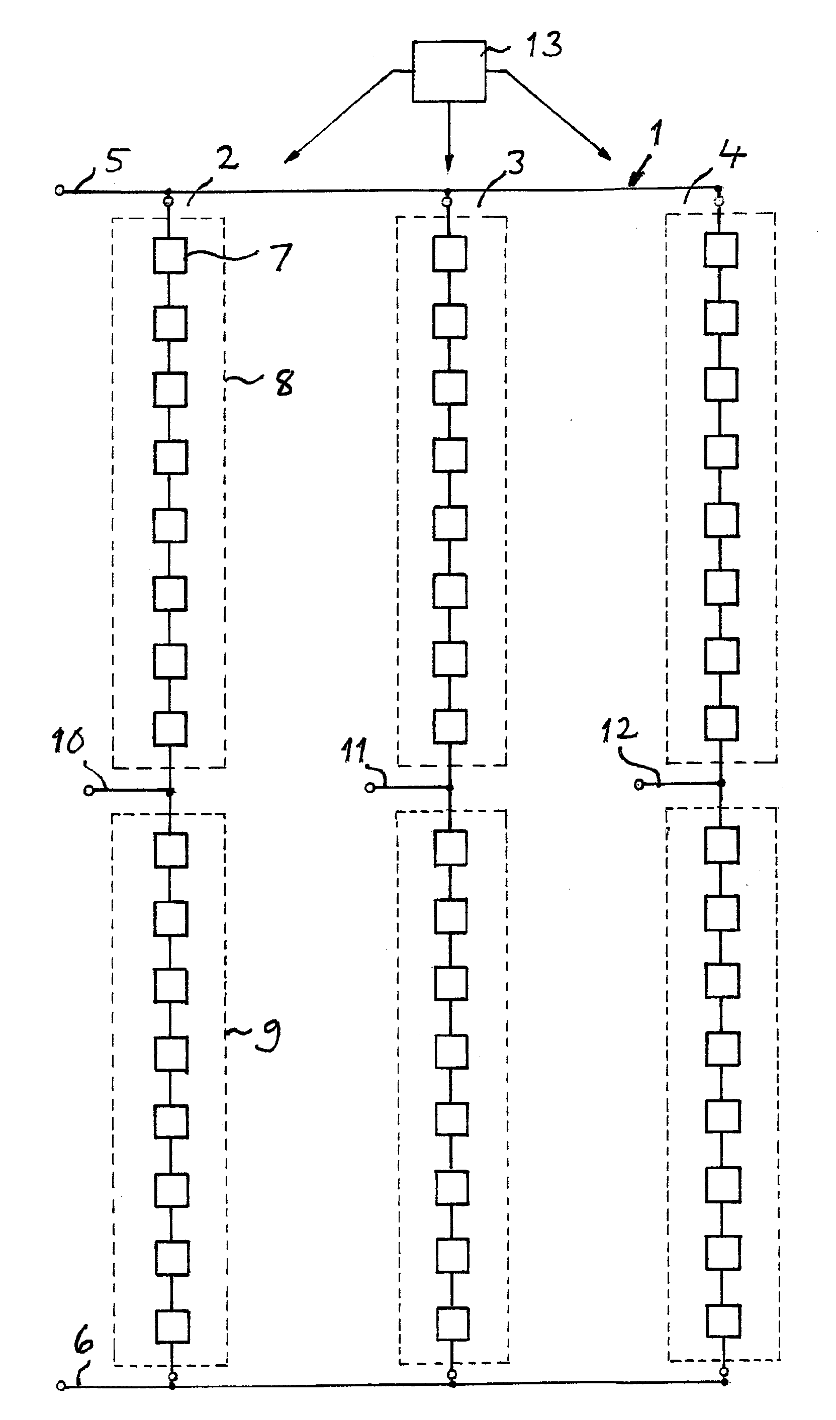 Fault protection in voltage source converters with redundant switching cells via mechanical switches being closed pyrotechnically