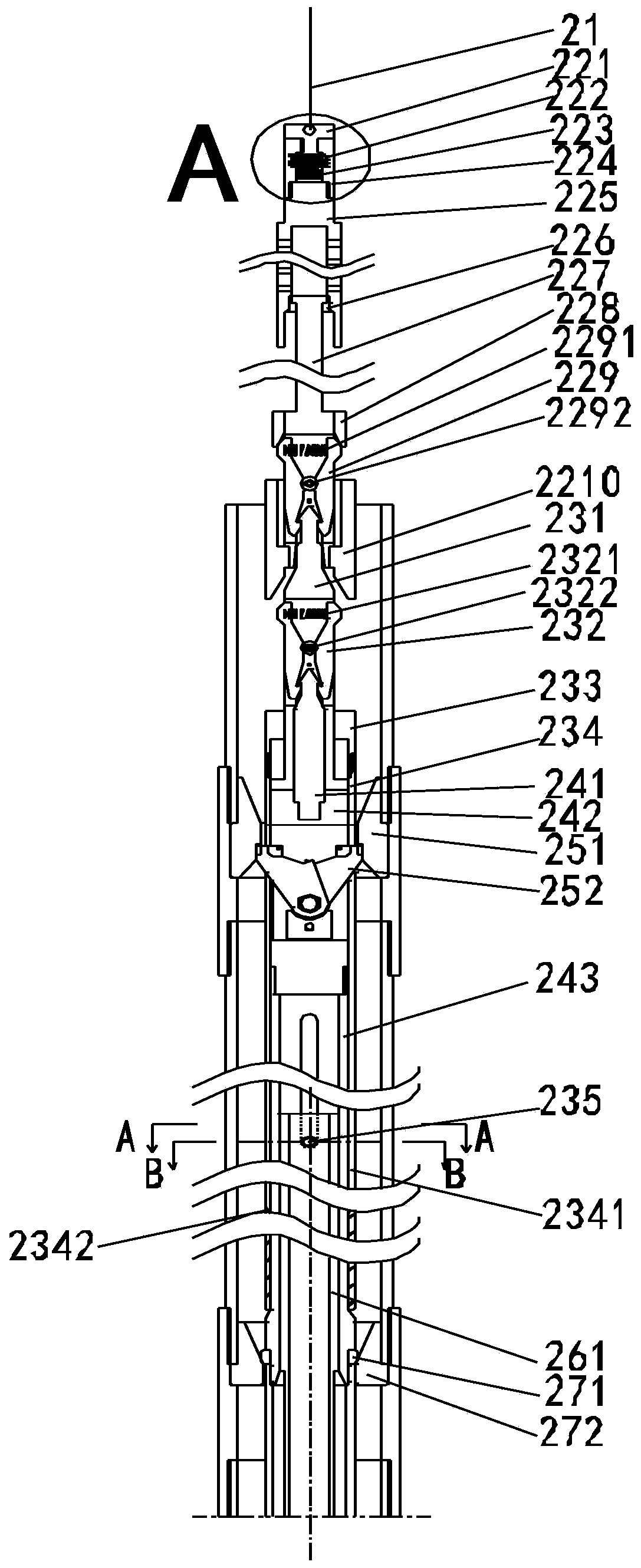 Double hook and double spear rope feeding and fishing device for pressure maintaining and coring and using method thereof