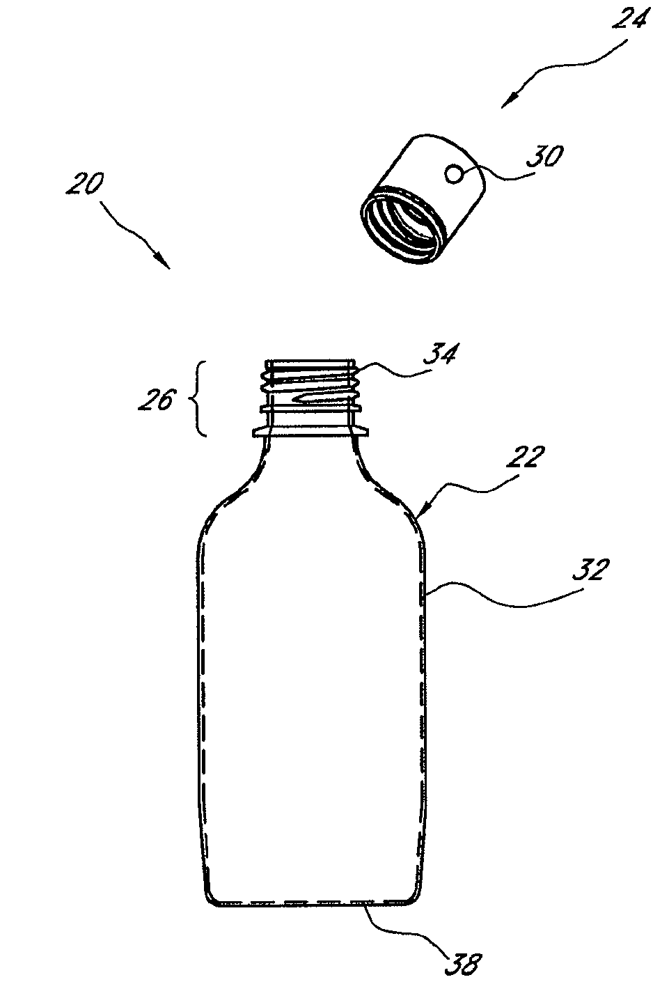 Bottle for dental hygiene product with timing mechanism