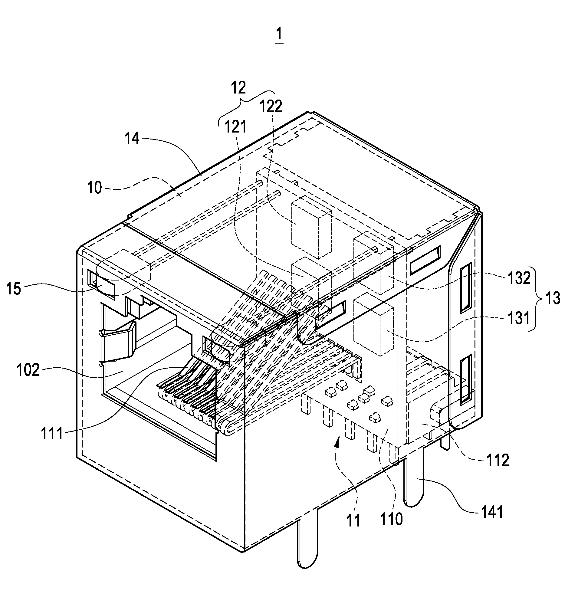 Connector having protection components