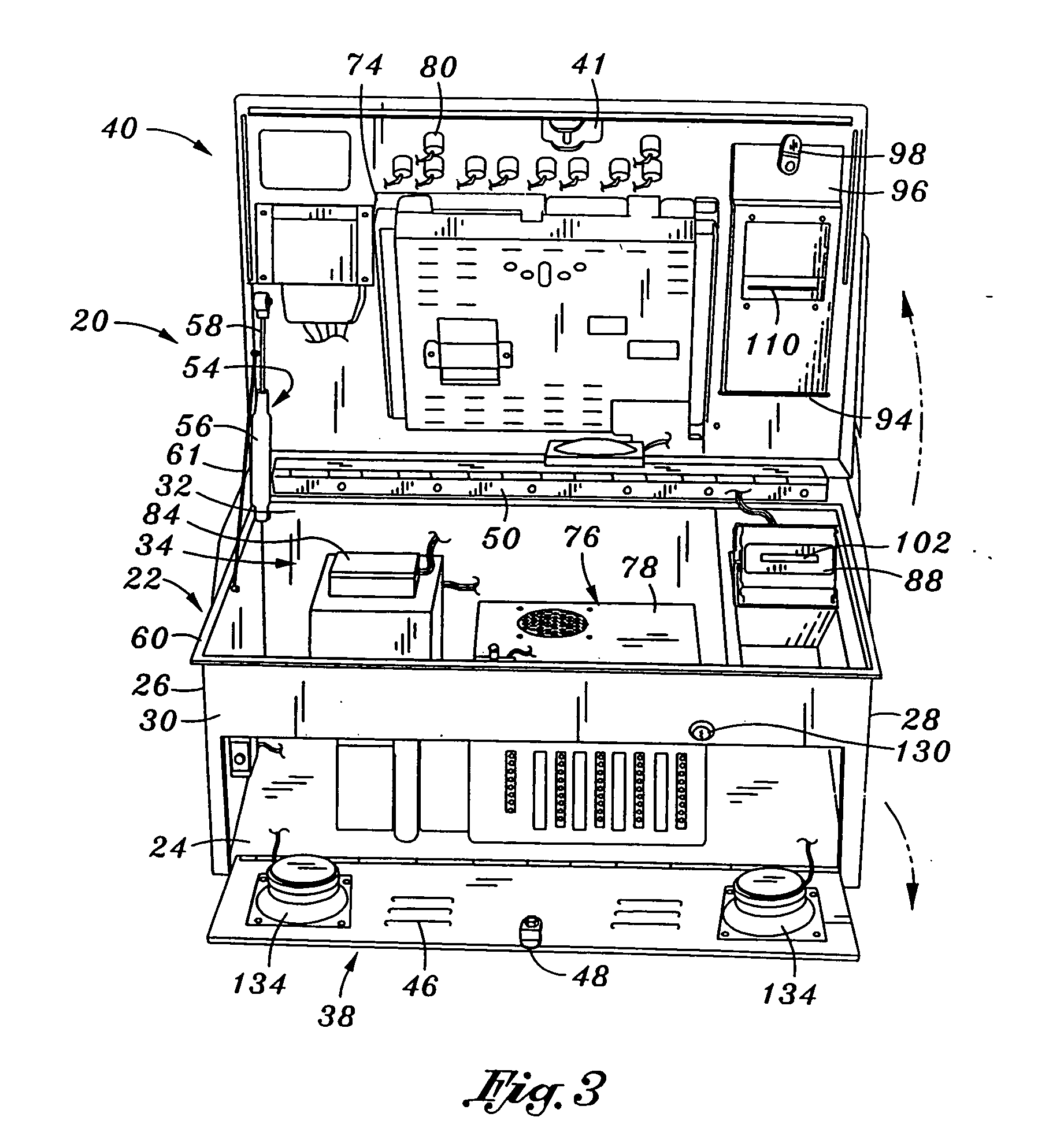 Air cooling configuration for gaming machine