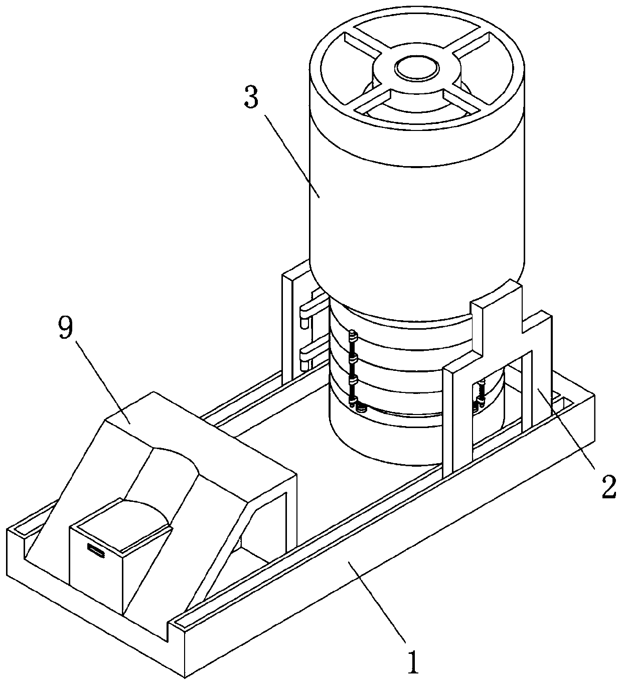 Two-stage raw material crushing device for industrial production of zinc sulfate