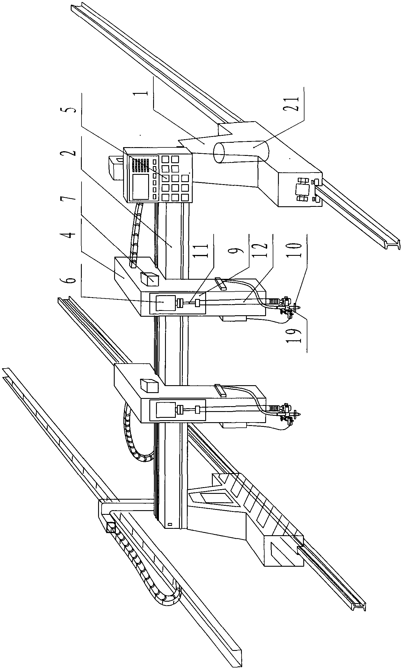 Numerical control plasma flame cutting machine