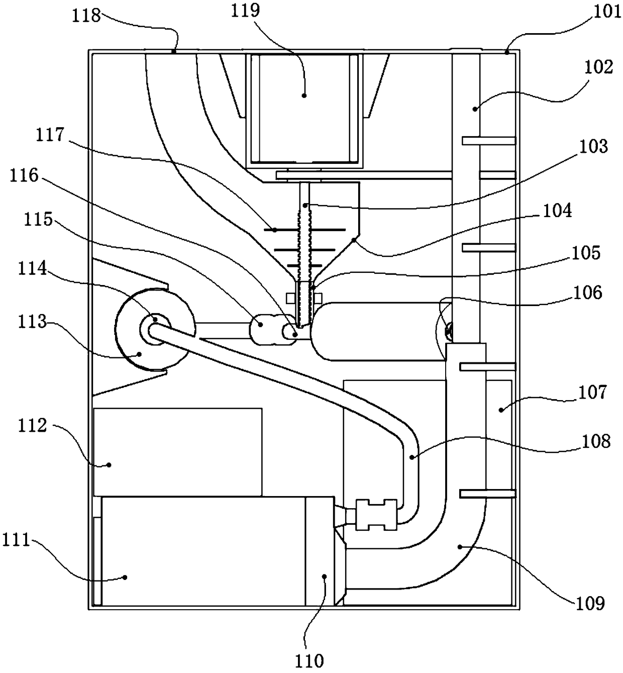 Powder combustion and eruption device simulating effect of cold light fireworks