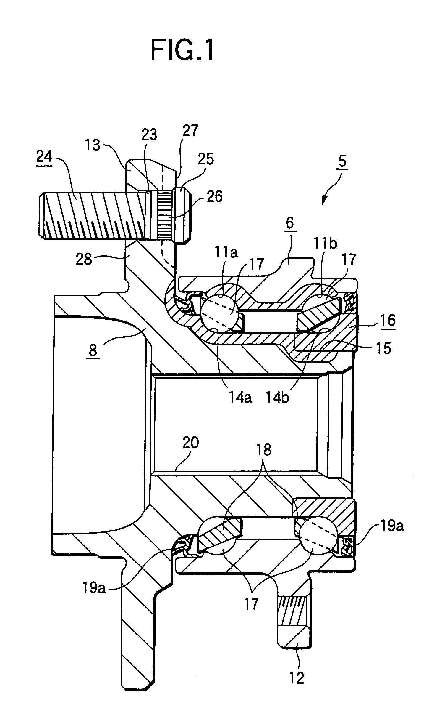 Bearing unit for wheel and method of manufacturing the same