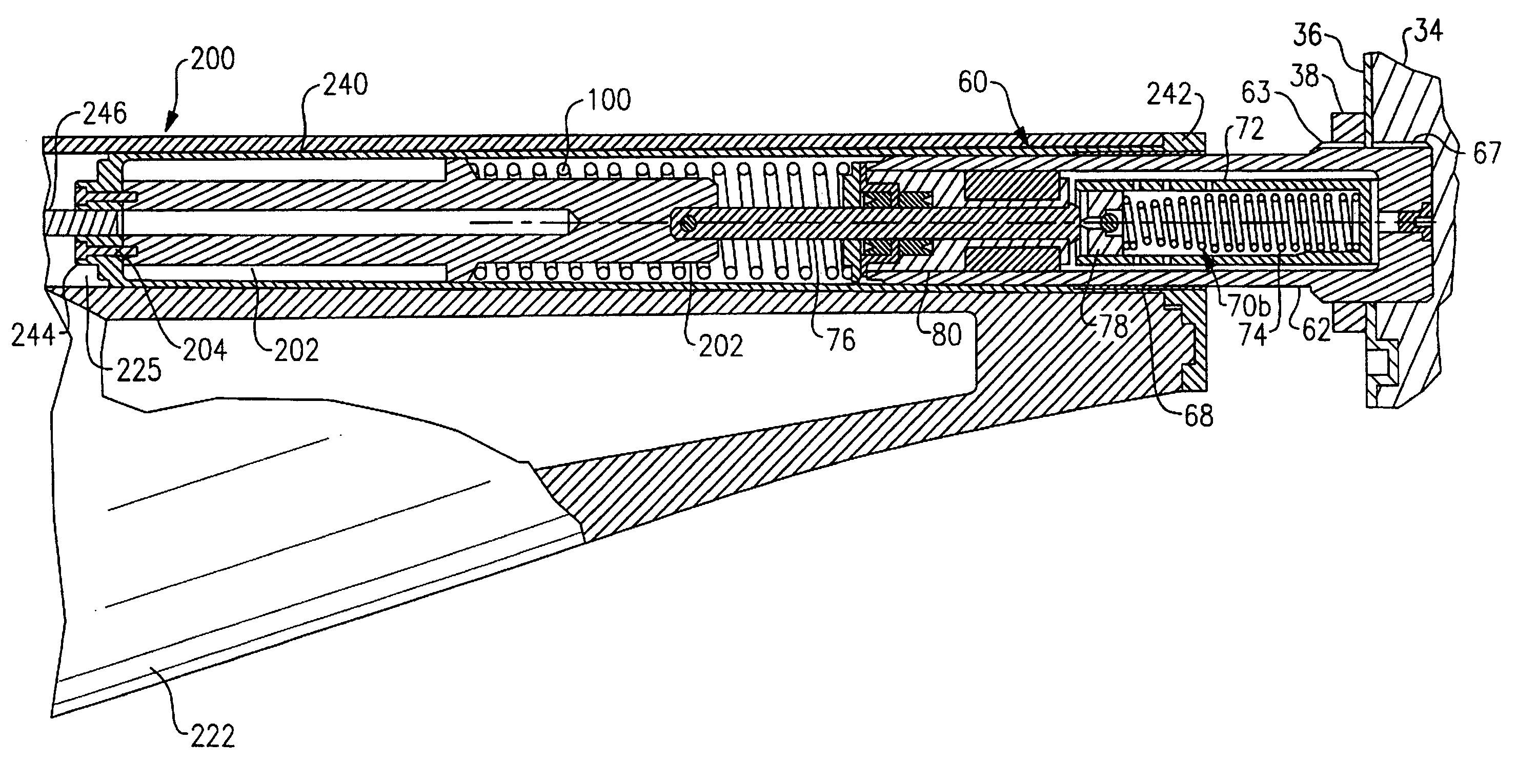 Hydraulic recoil buffer assembly