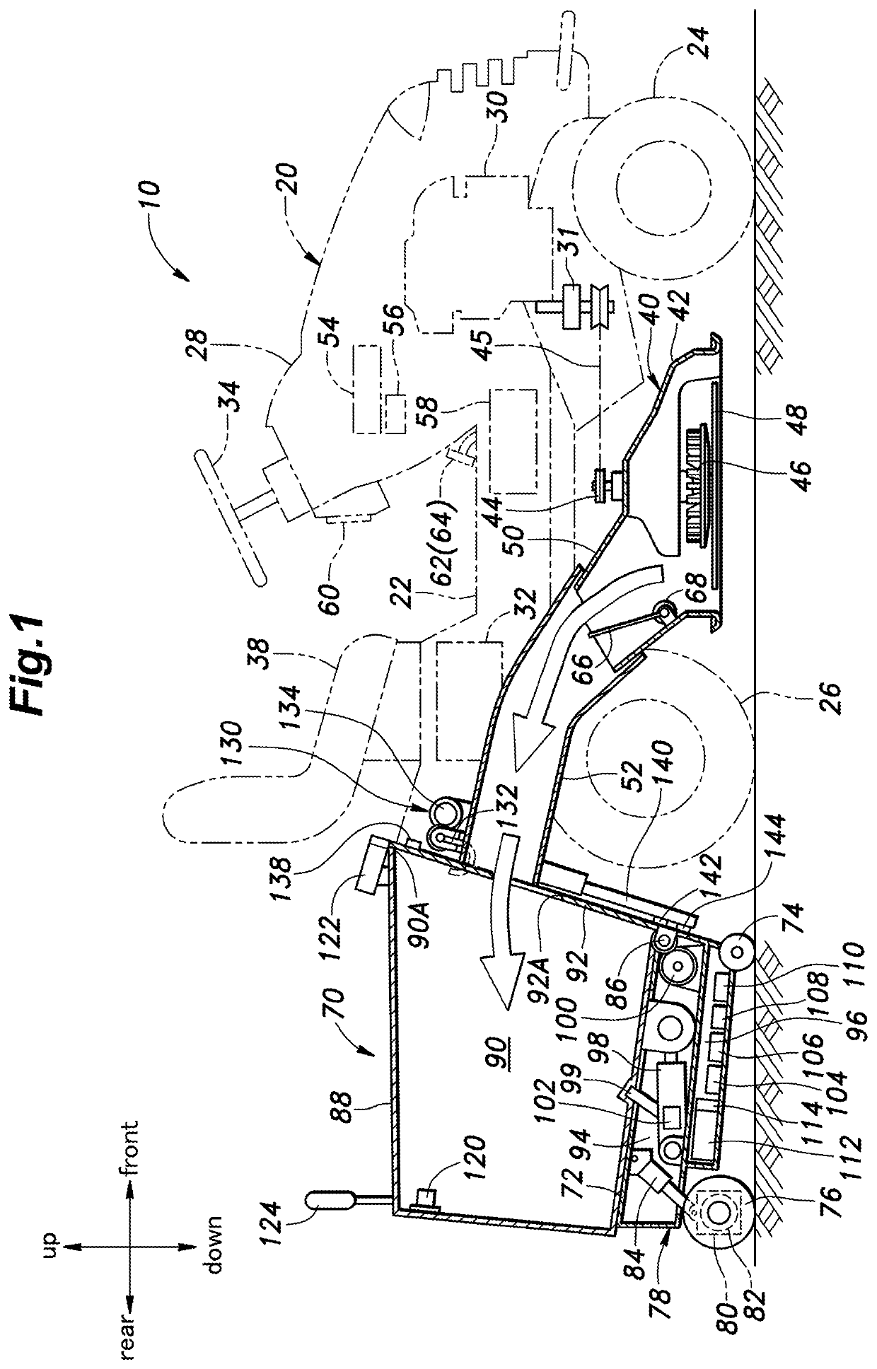 Work equipment with travel unit lifting device