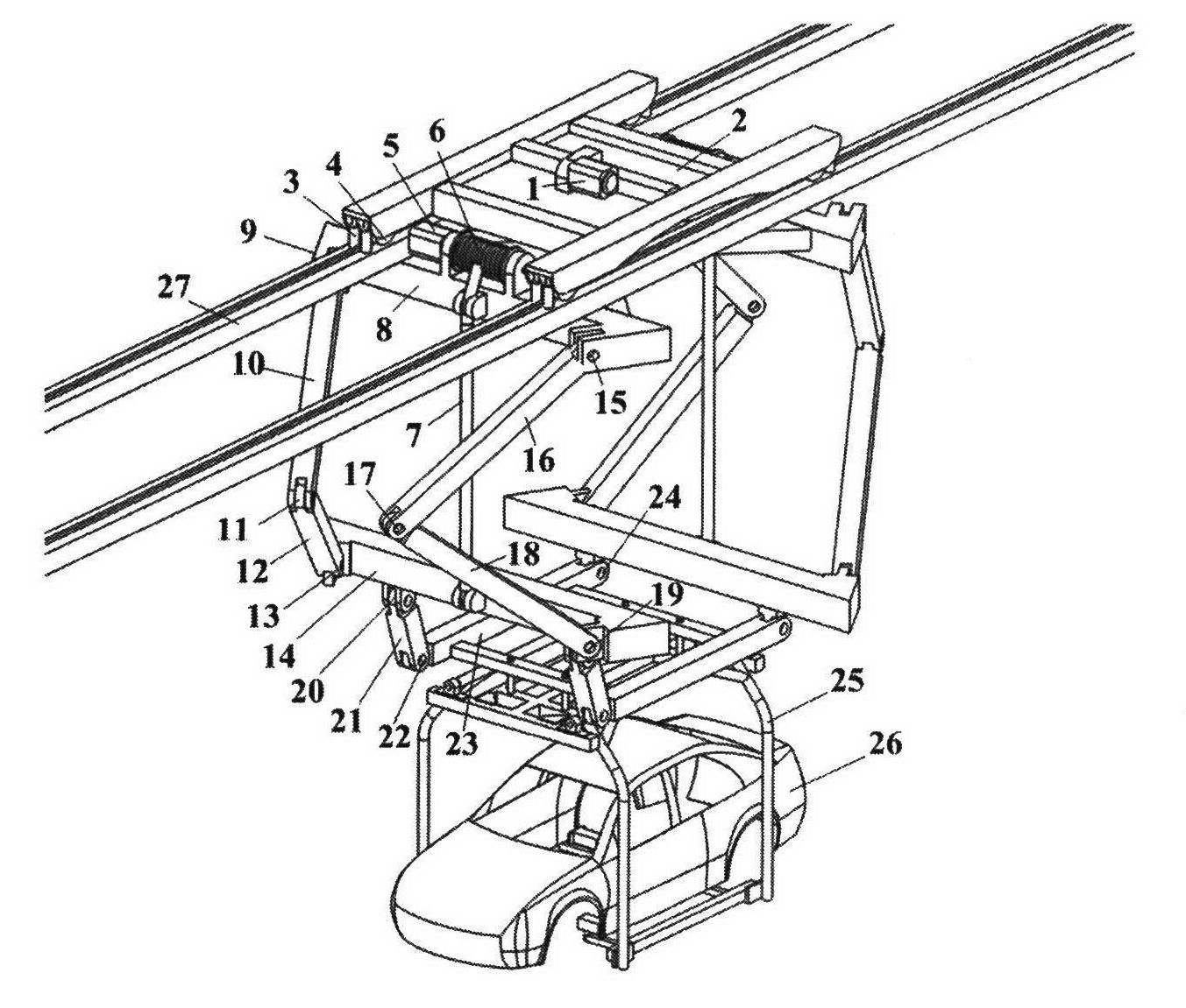 Cable traction automobile coating conveyor