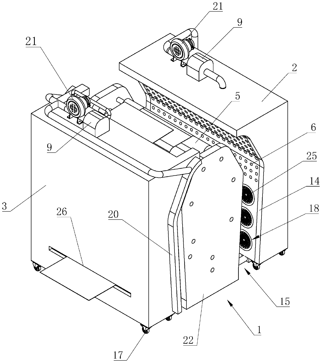 Drying device of film printing machine