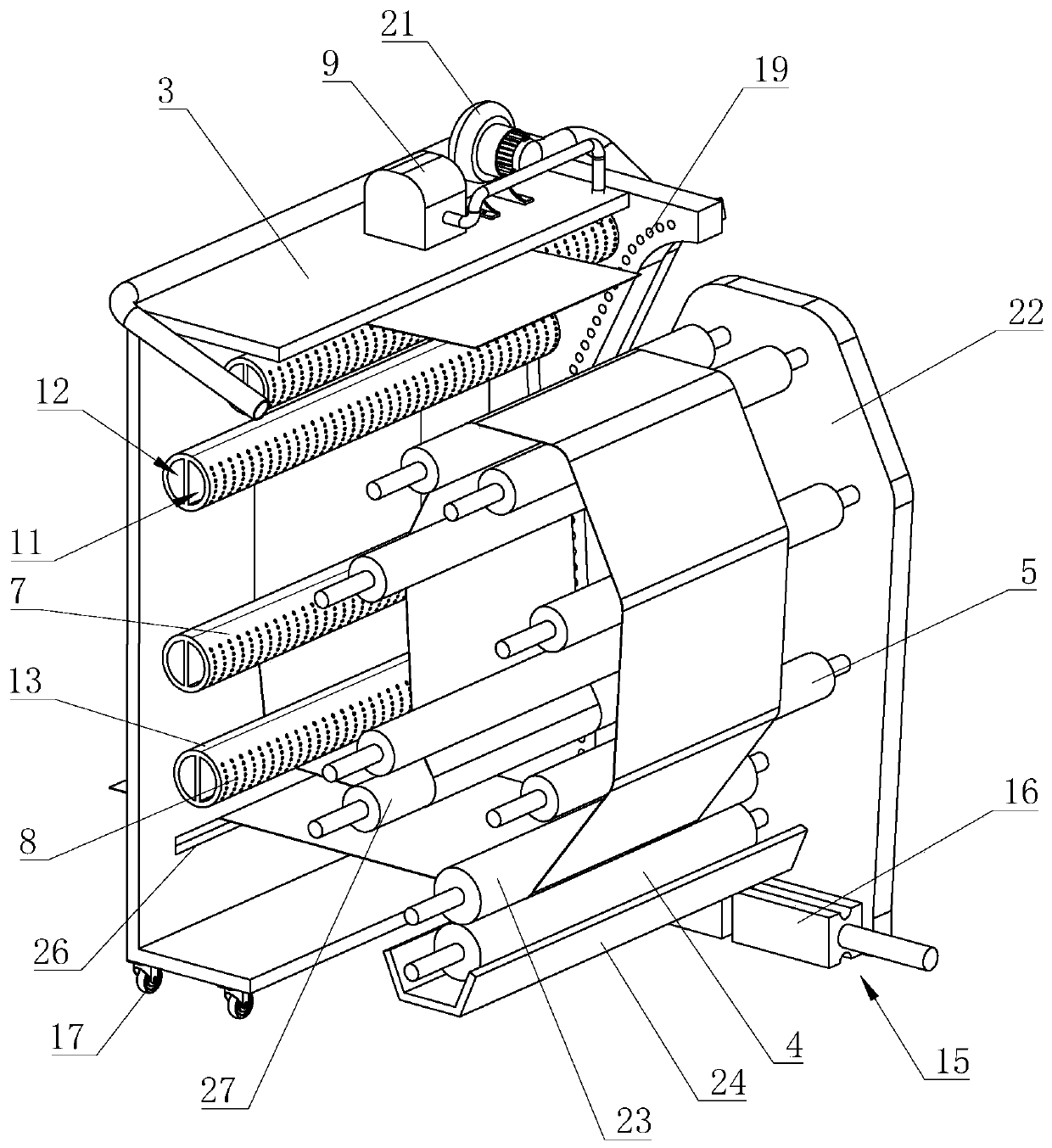 Drying device of film printing machine