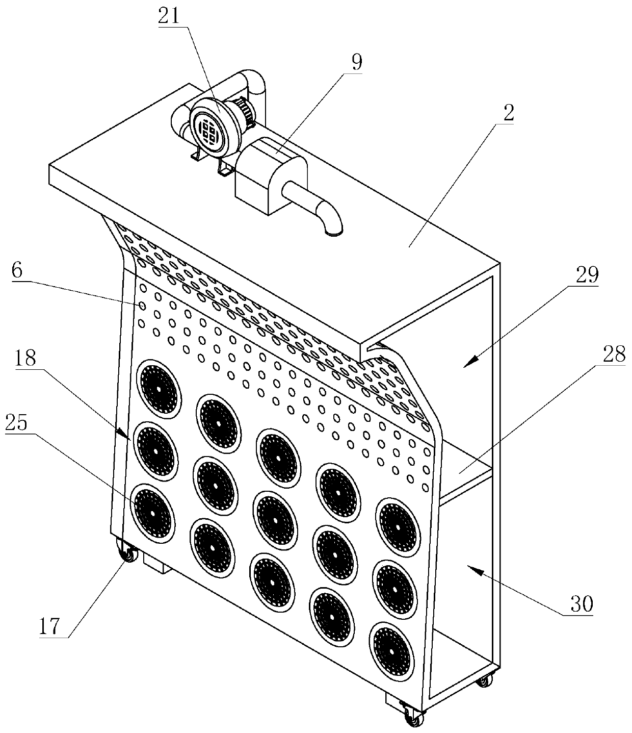 Drying device of film printing machine