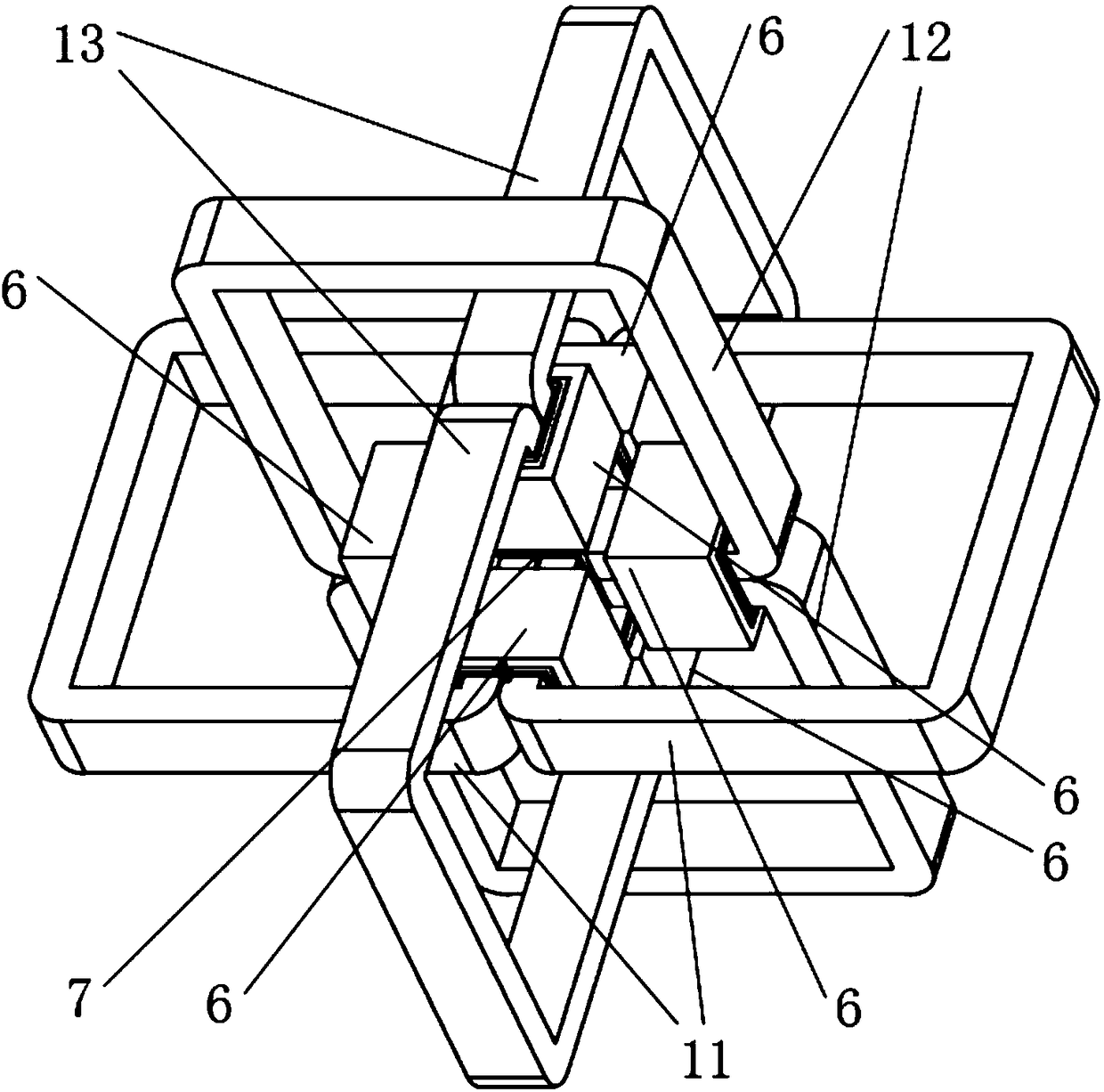 Spatial high-frequency rotation magnetic characteristic measuring system and measuring method