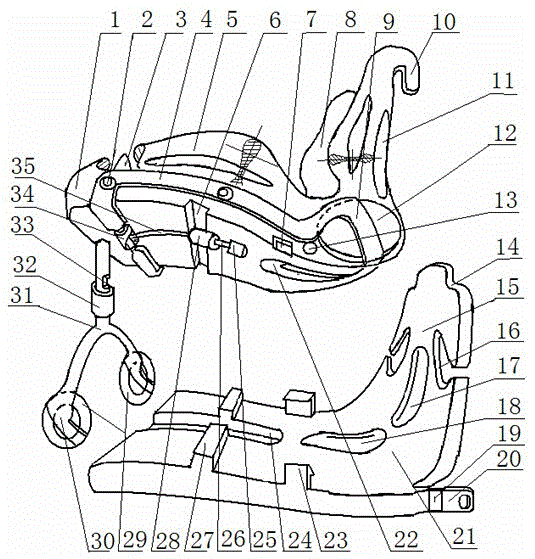 Combined structural device of a child safety seat and baby carriage